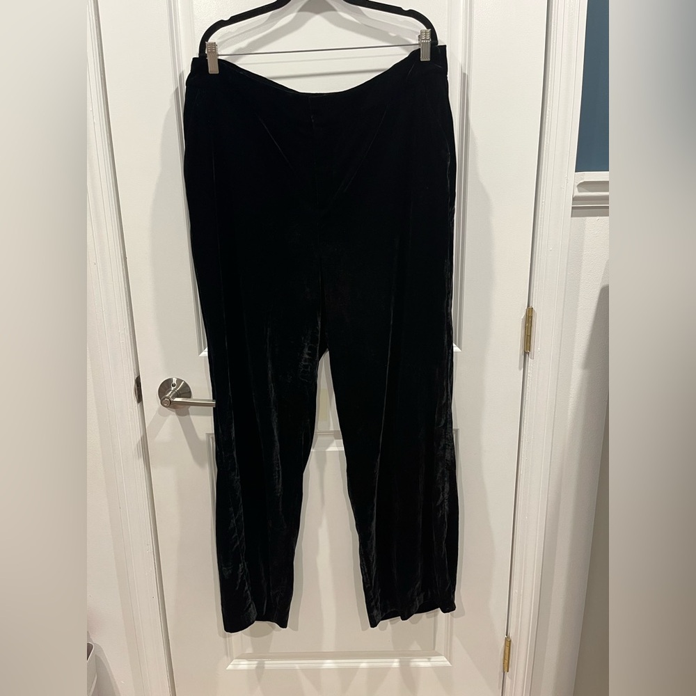 Eloquii Black Velvet Women's Trousers
